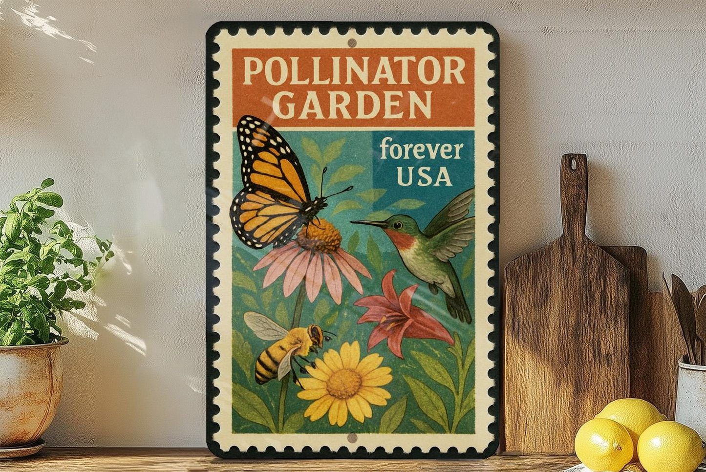 Pollinator Garden Metal Sign