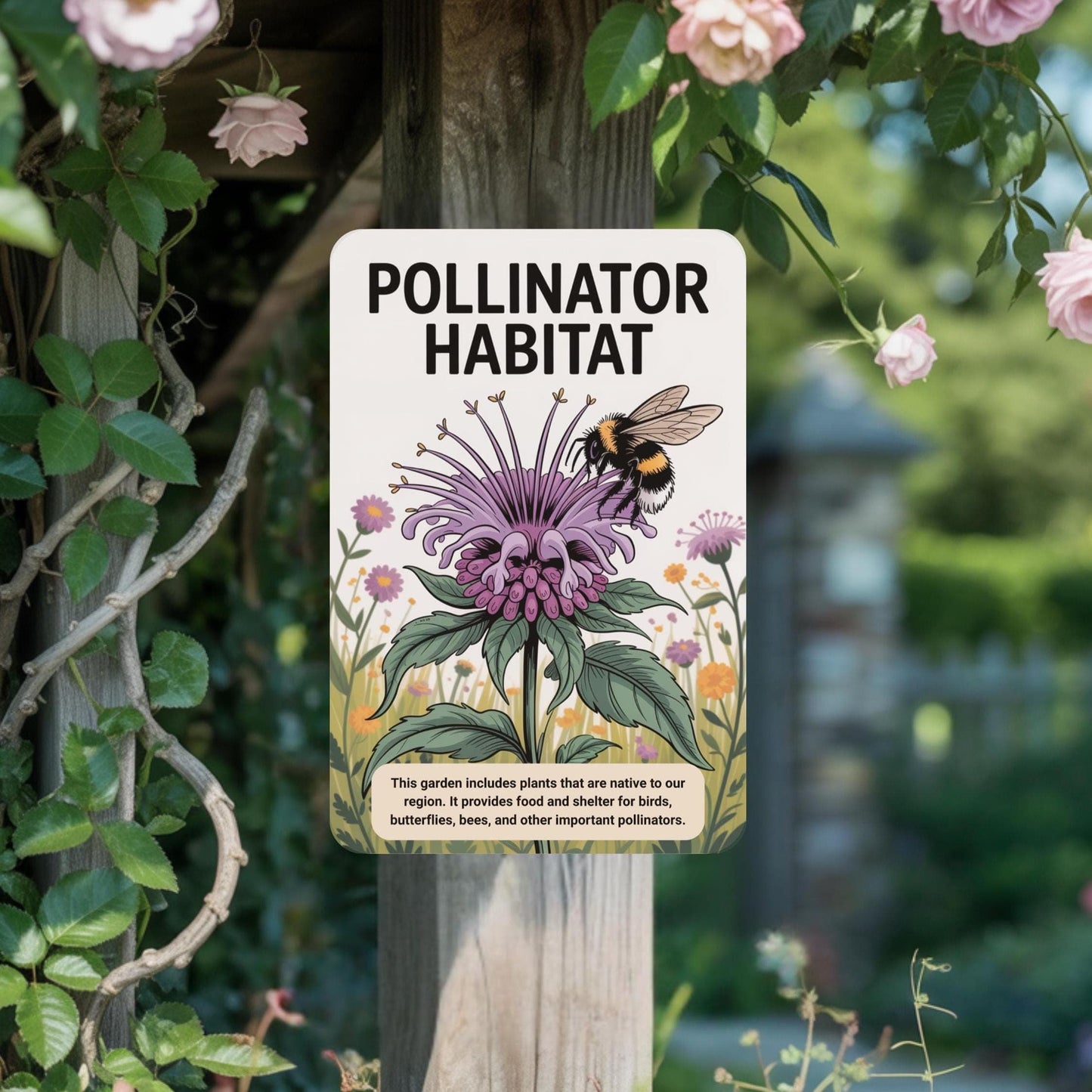 Pollinator Habitat Metal Sign