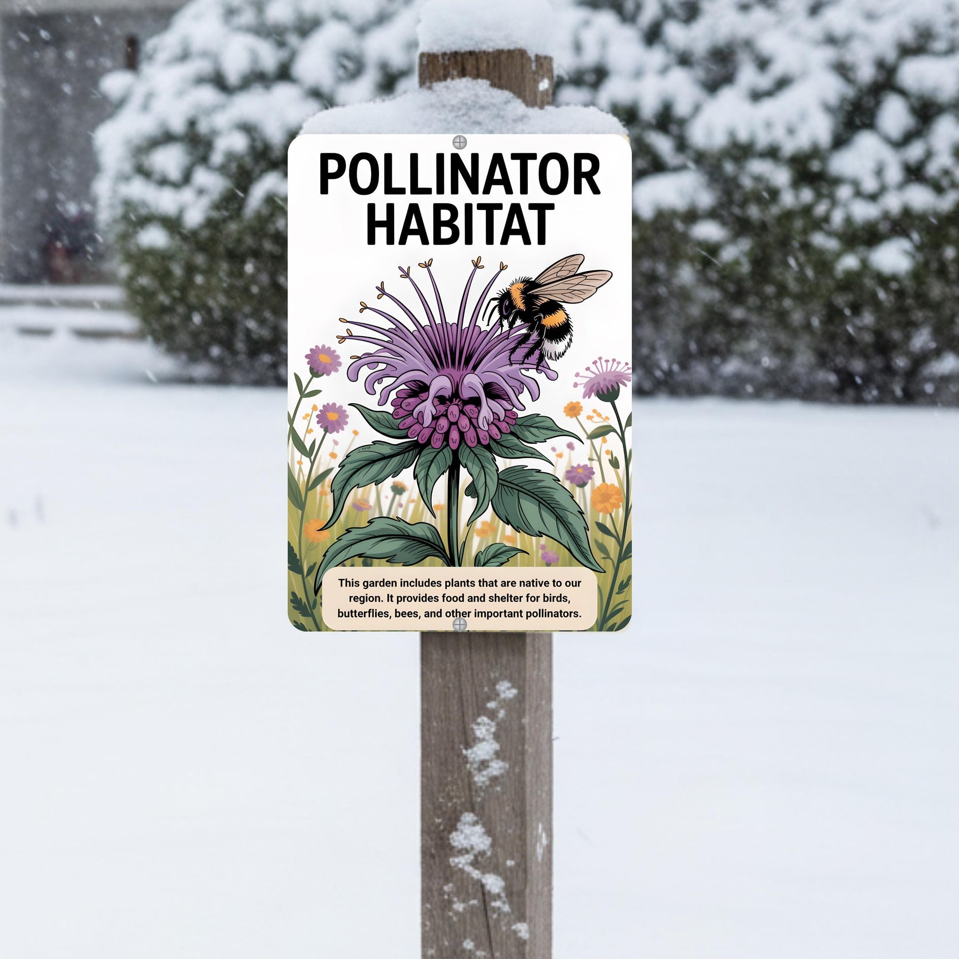 Pollinator Habitat Metal Sign