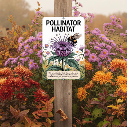 Pollinator Habitat Metal Sign
