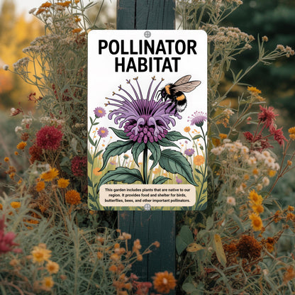 Pollinator Habitat Metal Sign