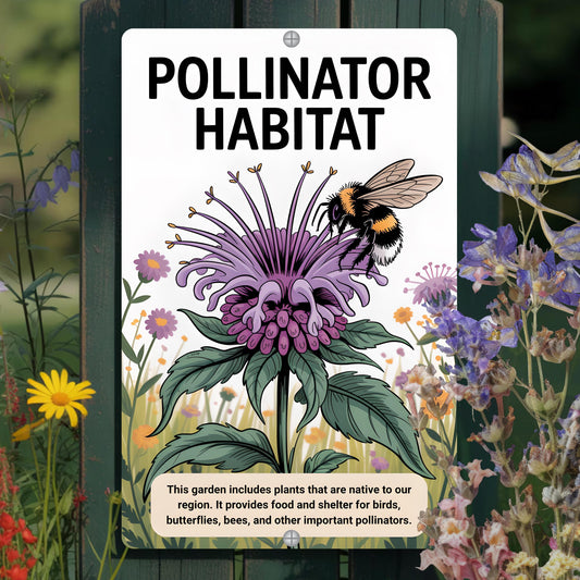 Pollinator Habitat Metal Sign