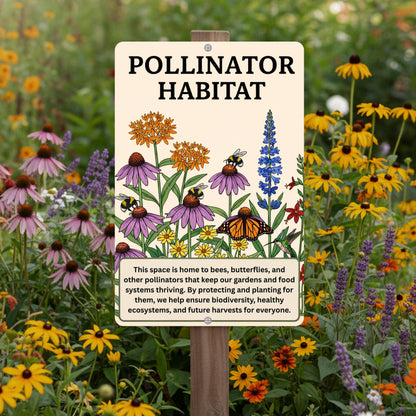 Pollinator Habitat Metal Sign