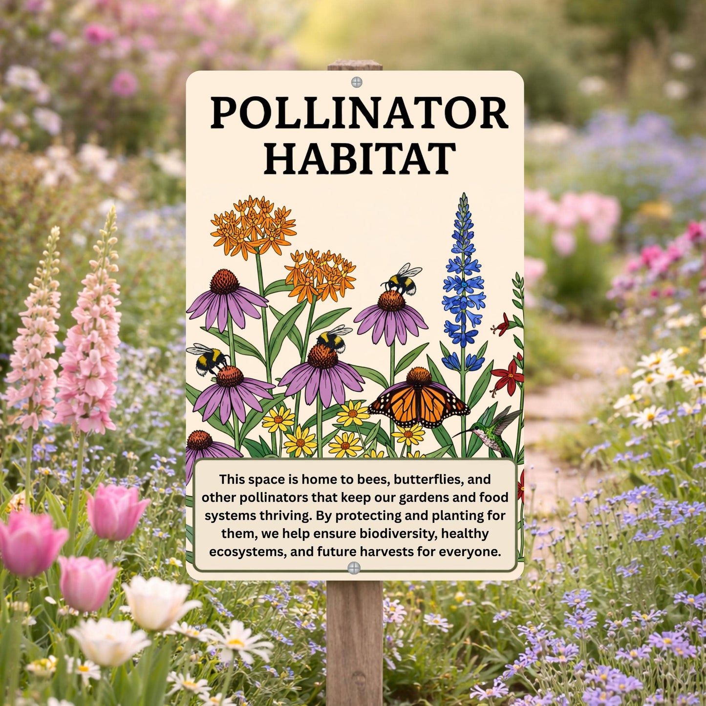 Pollinator Habitat Metal Sign