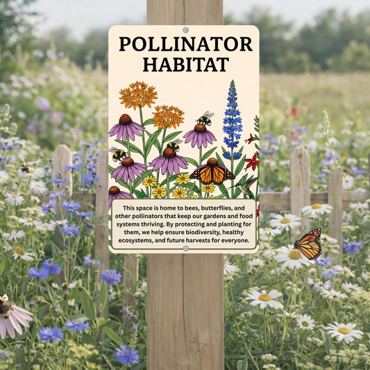 Pollinator Habitat Metal Sign