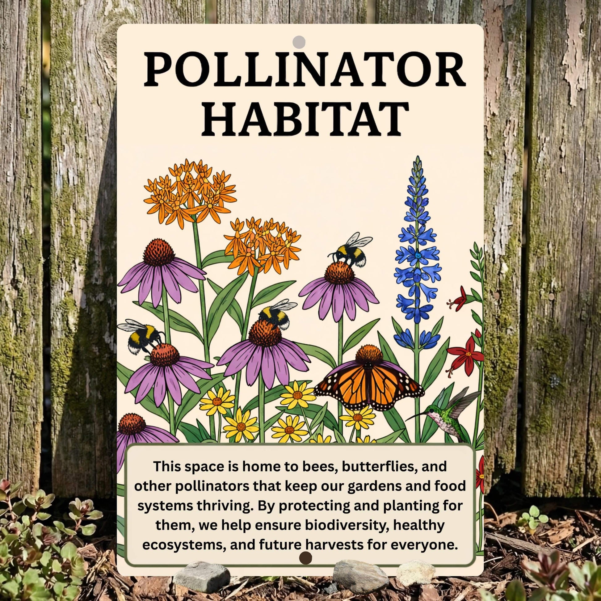 Pollinator Habitat Metal Sign