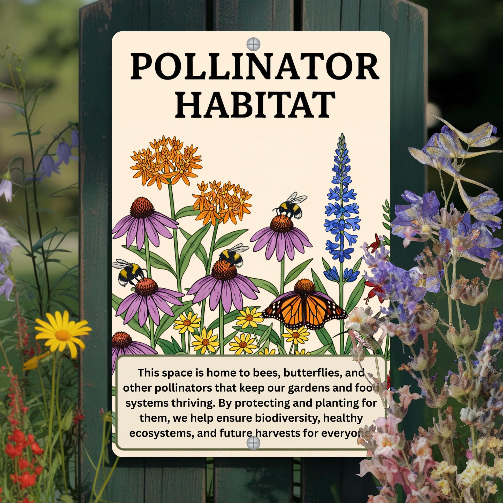 Pollinator Habitat Metal Sign