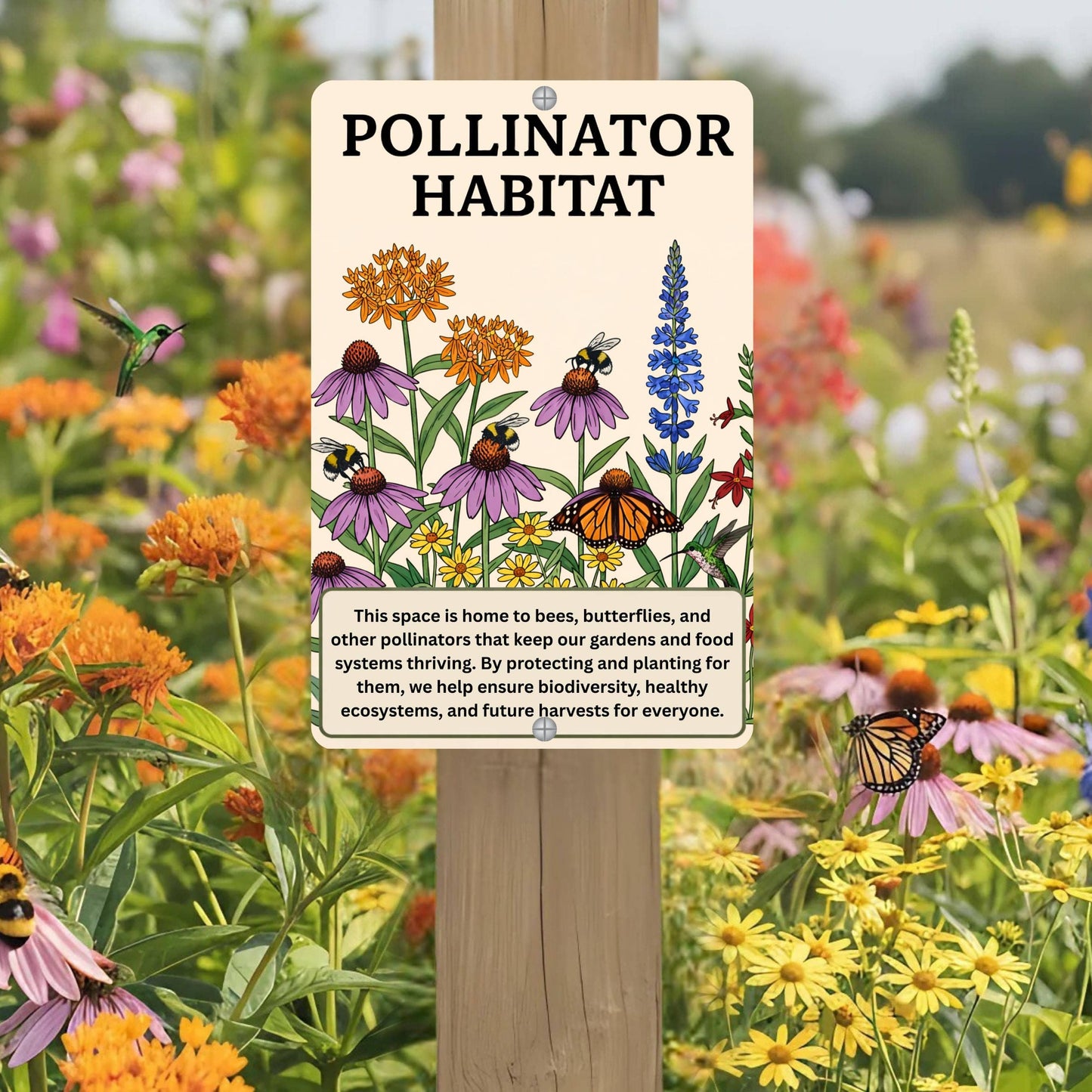 Pollinator Habitat Metal Sign