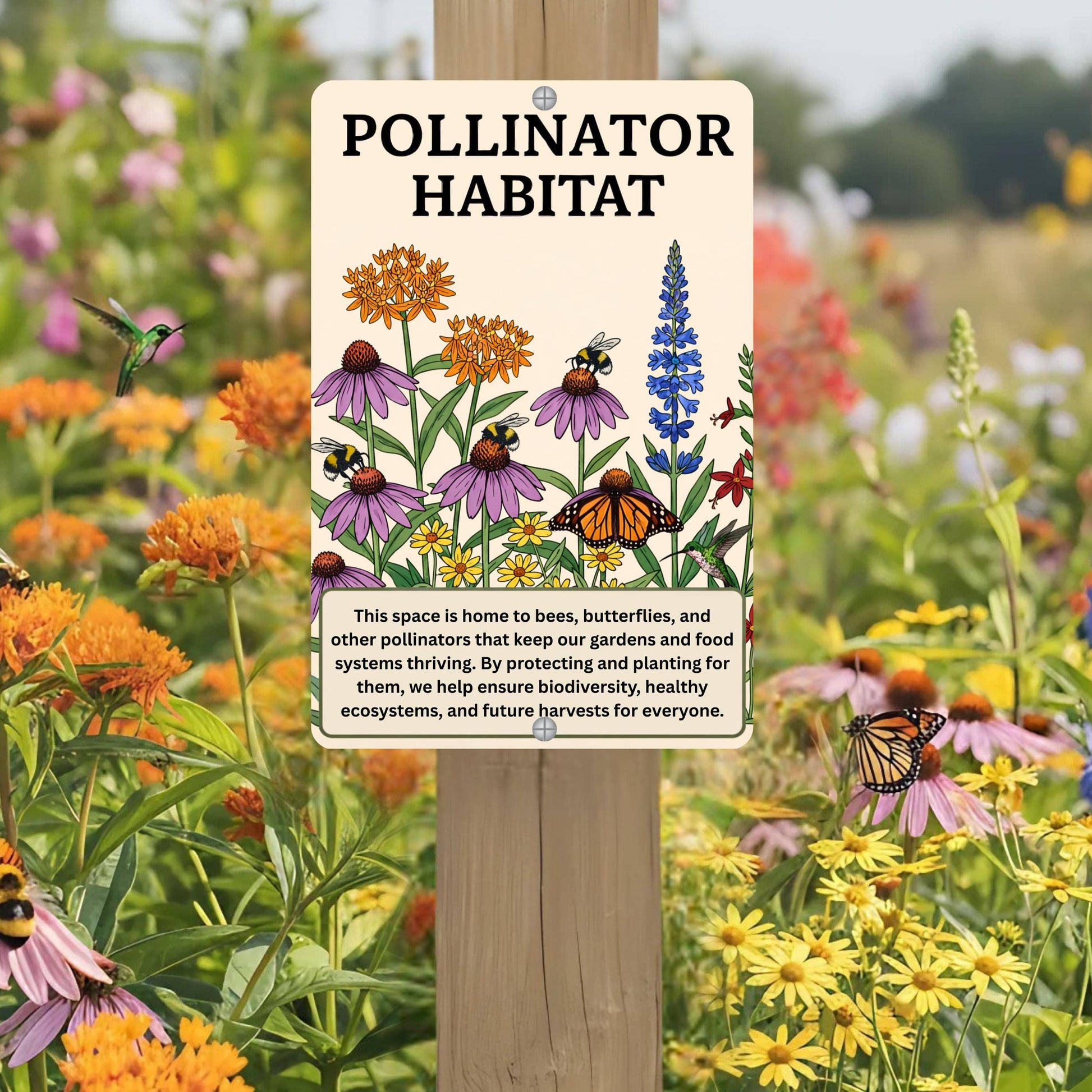 Pollinator Habitat Metal Sign
