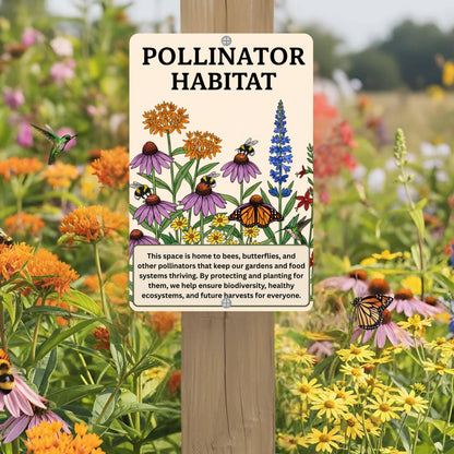 Pollinator Habitat Metal Sign