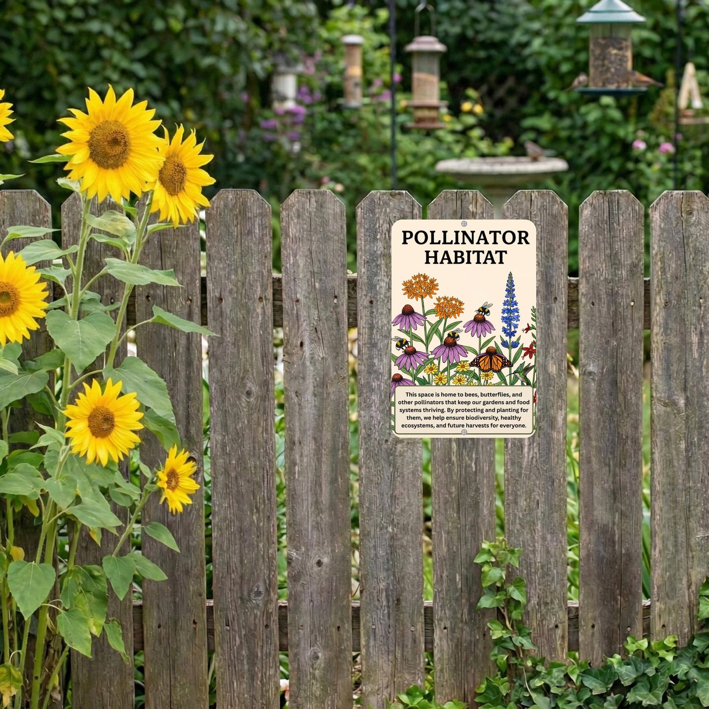 Pollinator Habitat Metal Sign