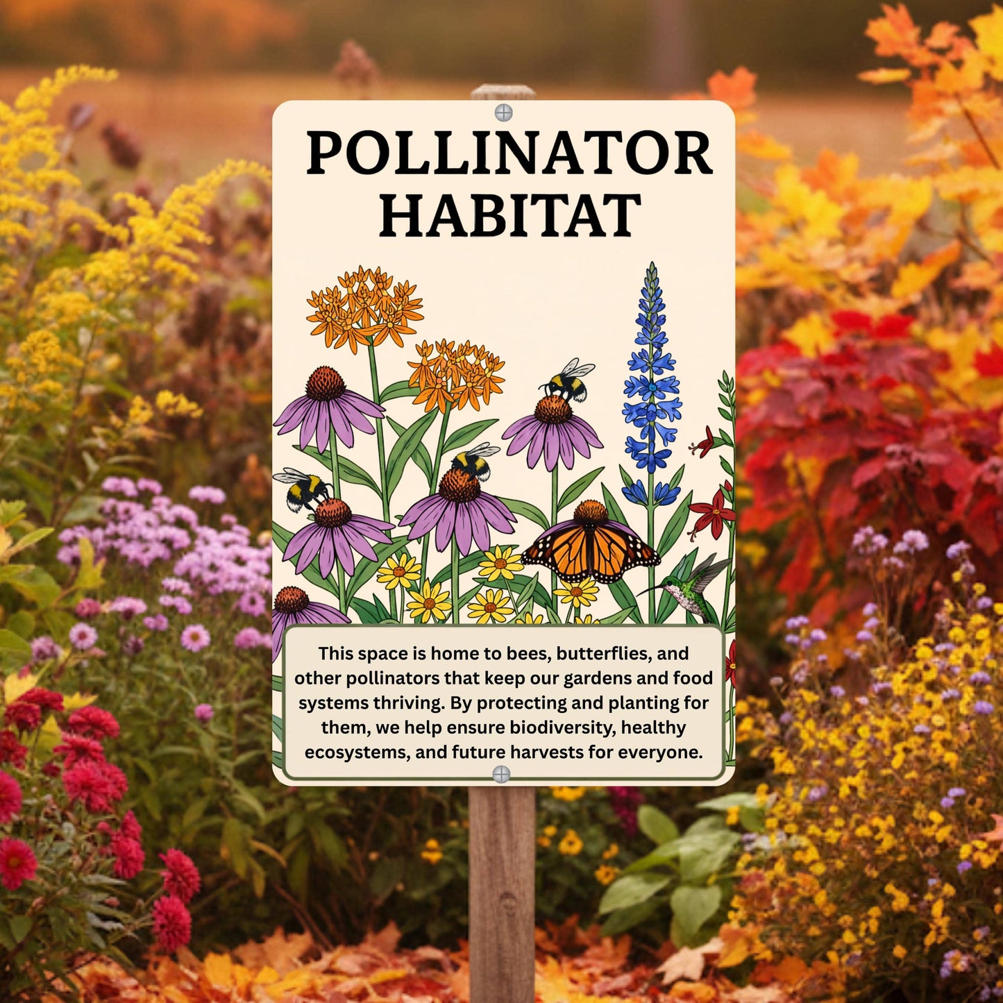 Pollinator Habitat Metal Sign
