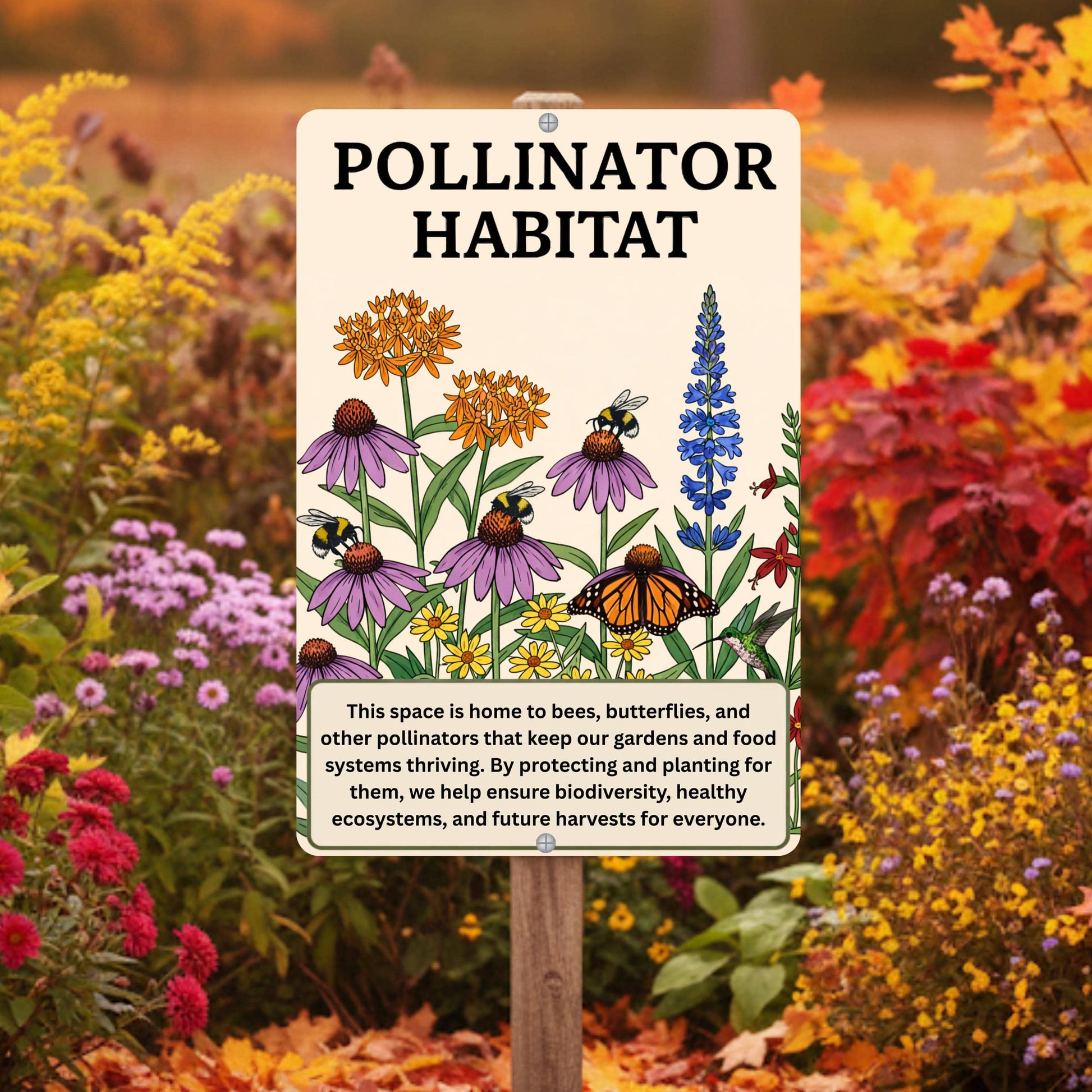 Pollinator Habitat Metal Sign