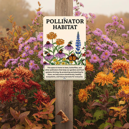 Pollinator Habitat Metal Sign