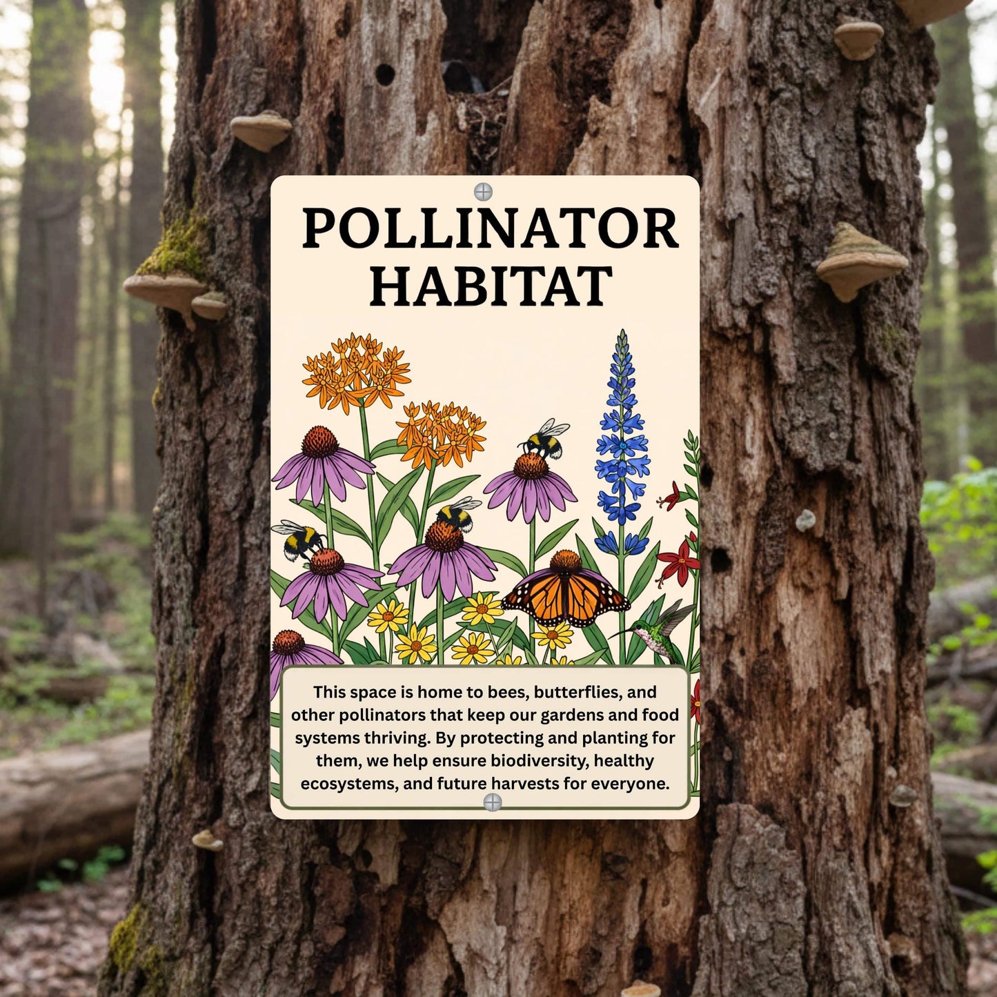 Pollinator Habitat Metal Sign