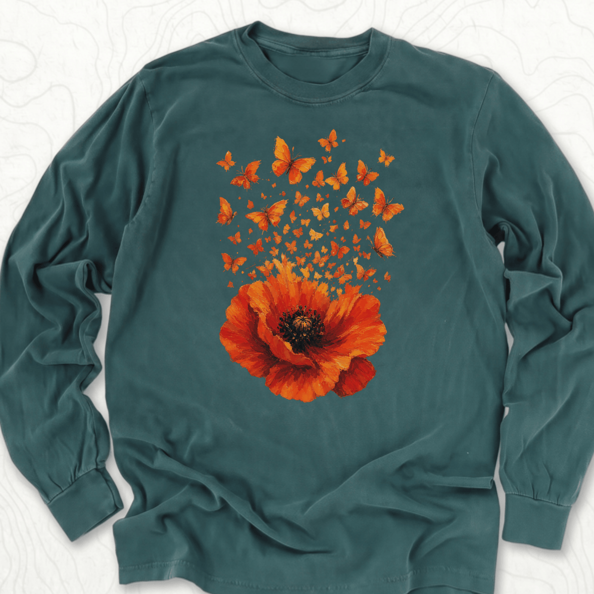 Poppy Butterflies LS T-shirt