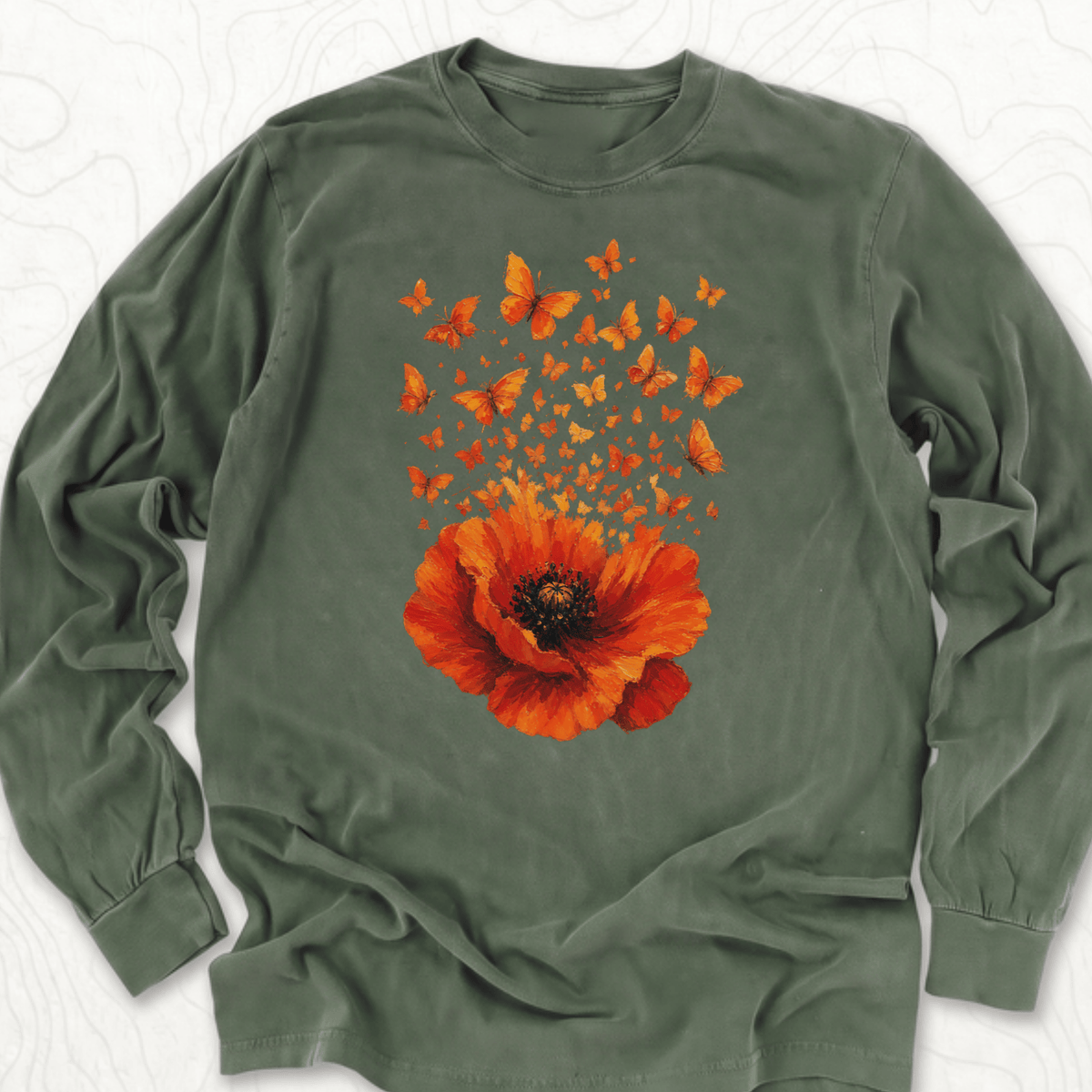 Poppy Butterflies LS T-shirt