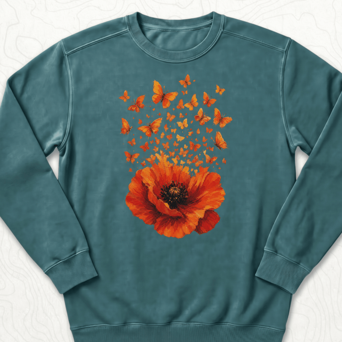 Poppy Butterflies Sweatshirt