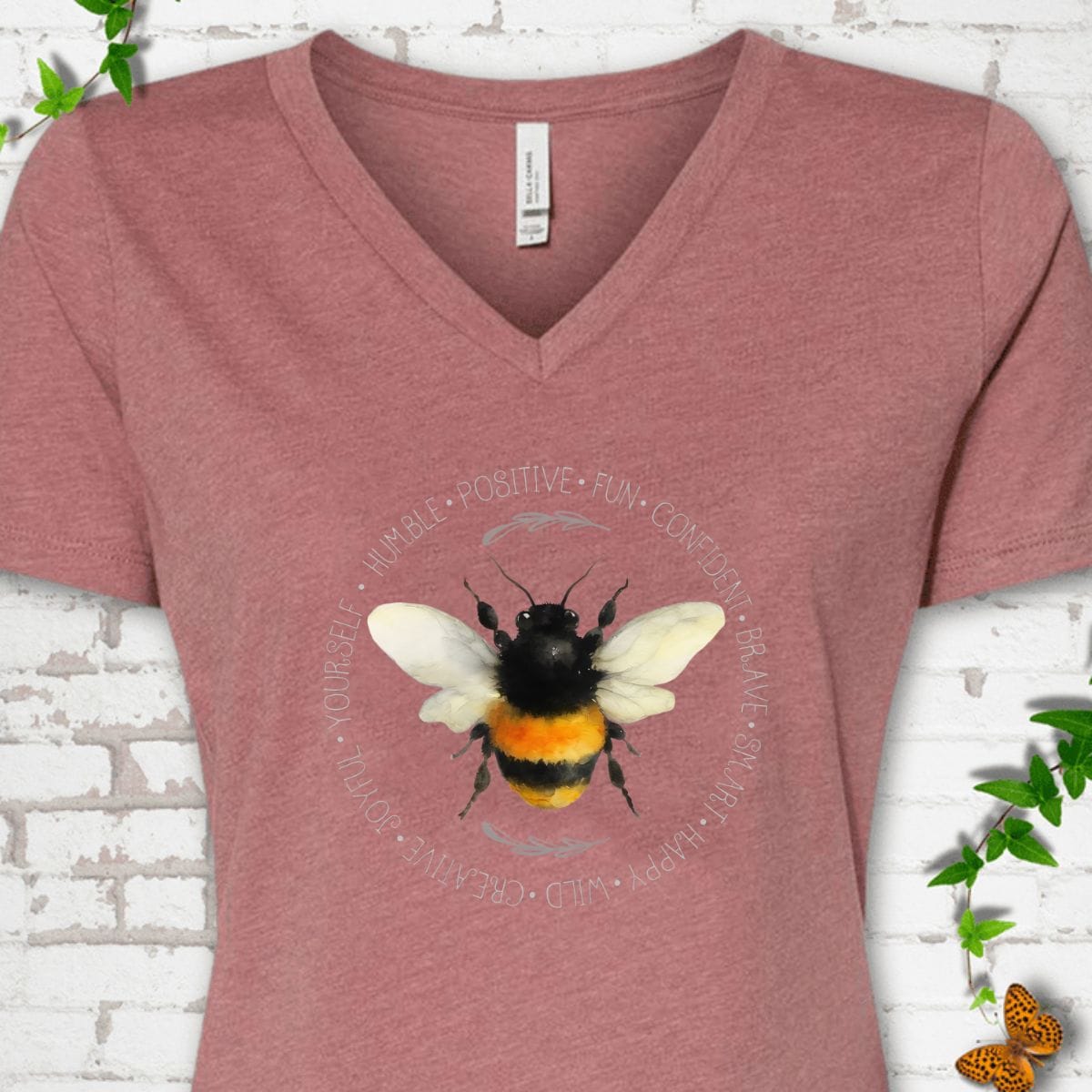 Positive Bee V-Neck T-Shirt