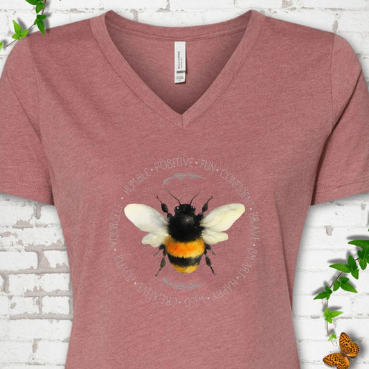 Positive Bee V-Neck T-Shirt