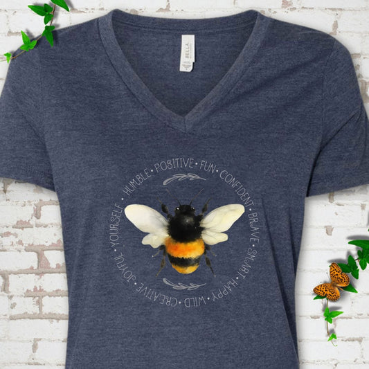 Positive Bee V-Neck T-Shirt