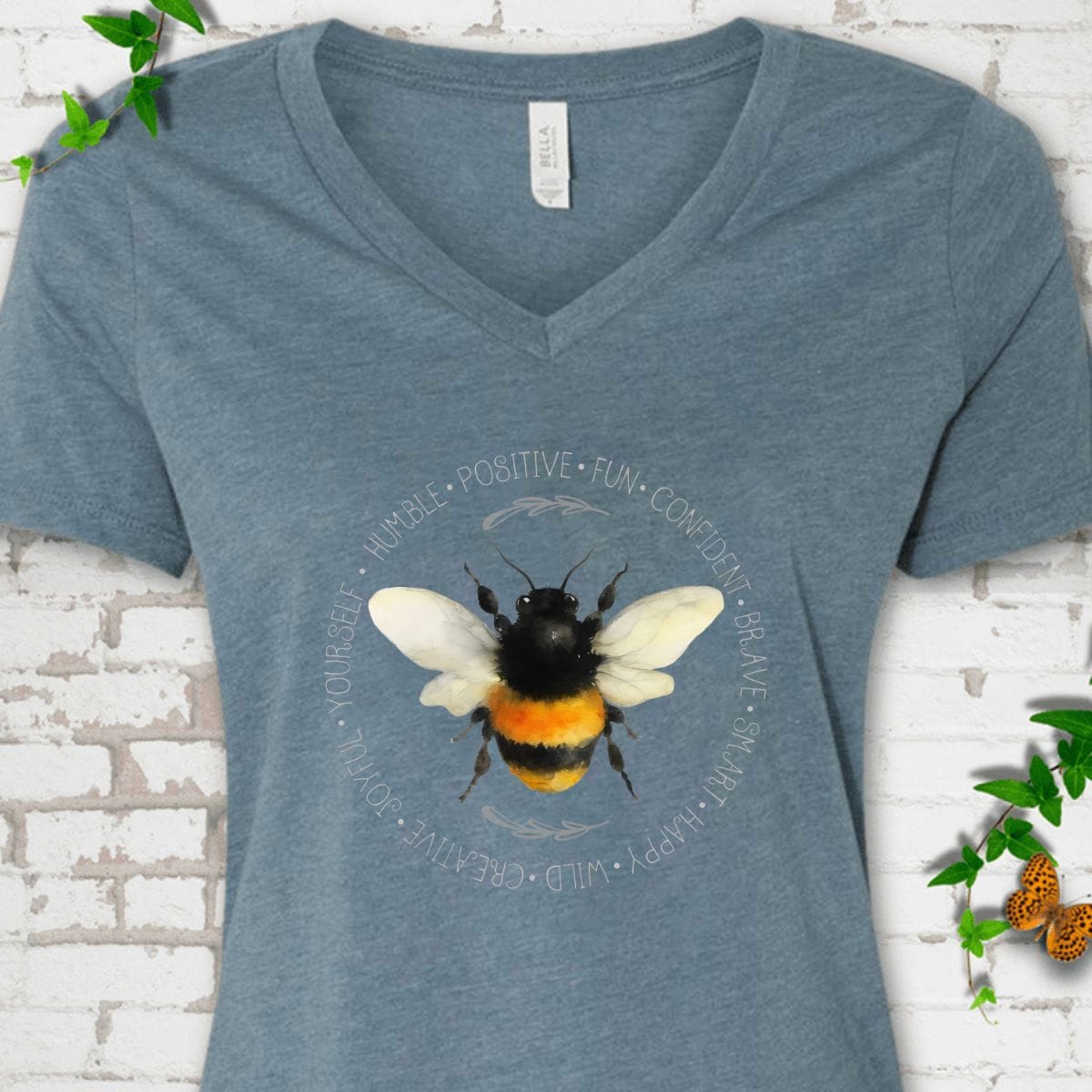 Positive Bee V-Neck T-Shirt