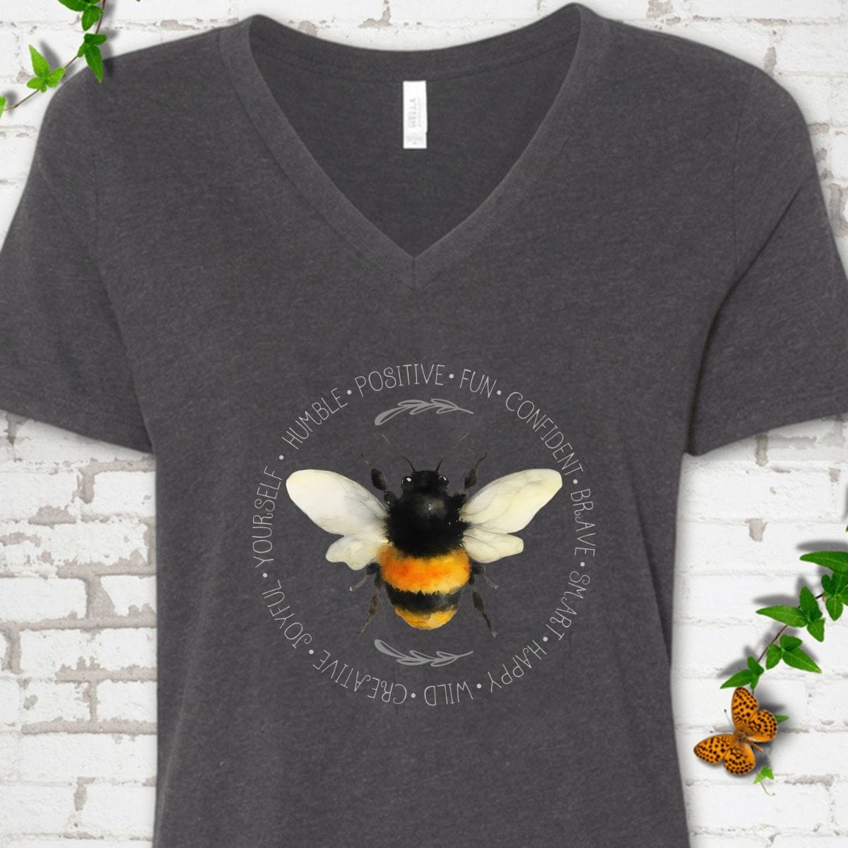Positive Bee V-Neck T-Shirt
