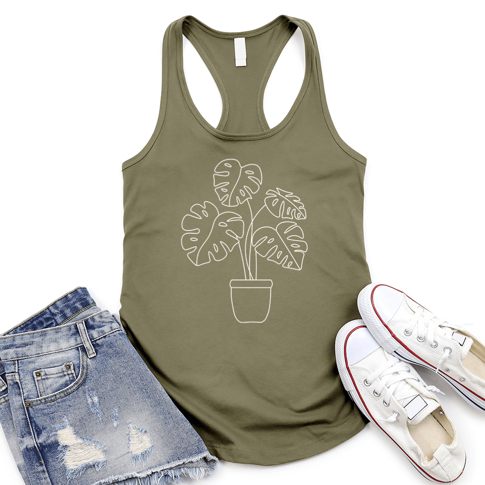 Potted Monstera Women's Racerback Tank Top
