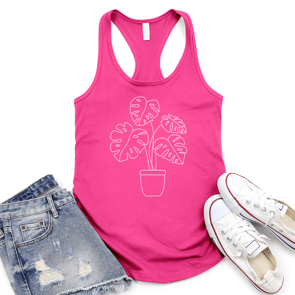 Potted Monstera Women's Racerback Tank Top