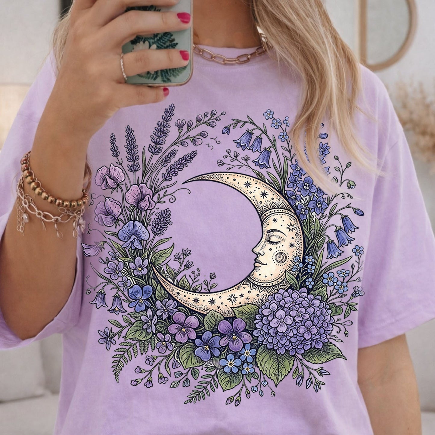 Purple Moon Floral T-Shirt