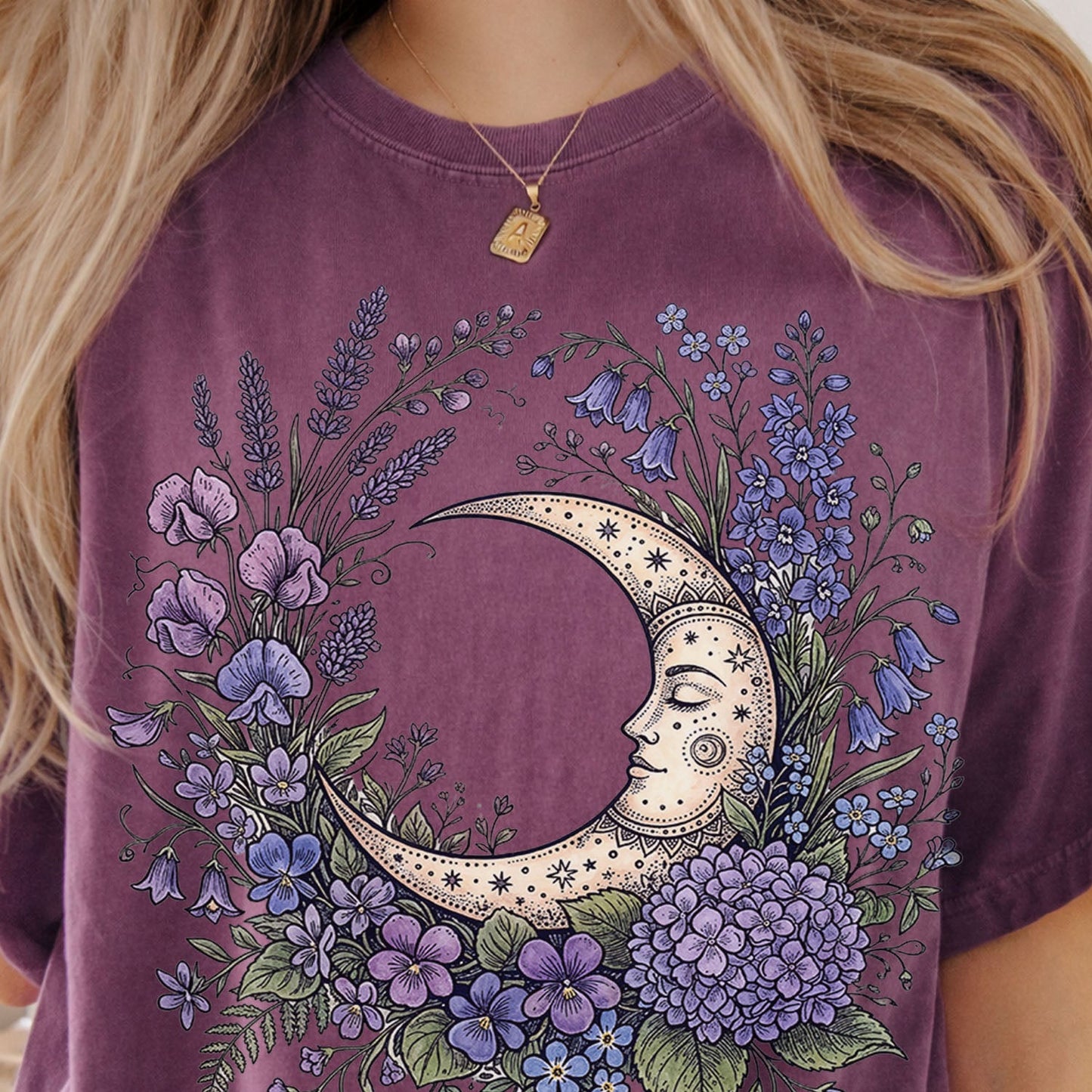 Purple Moon Floral T-Shirt