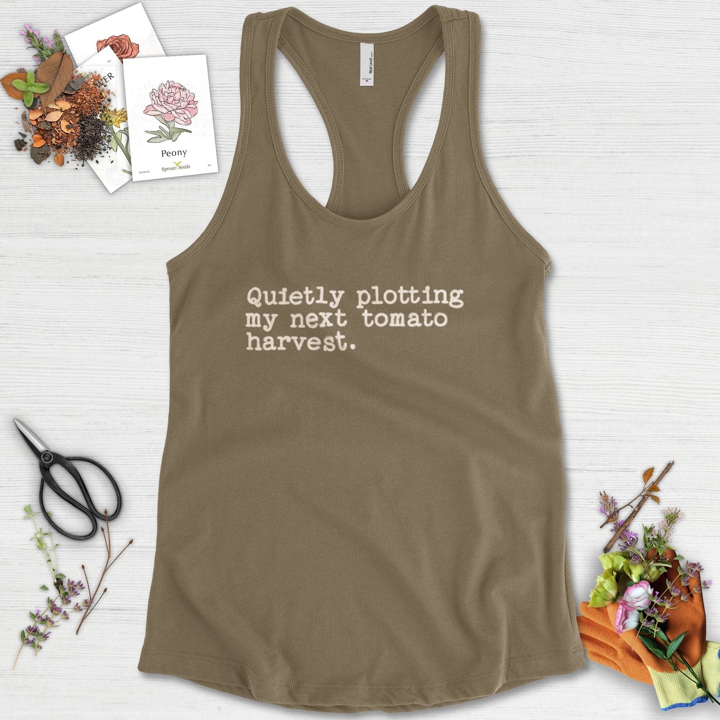 Quietly Plotting Tomato Harvest Racerback