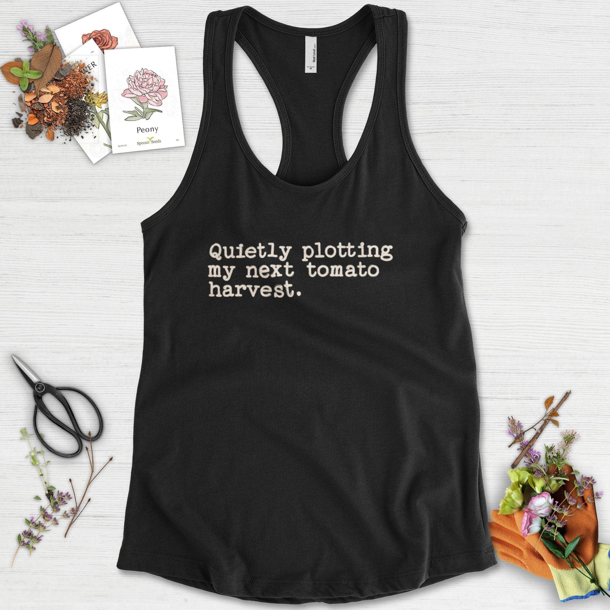 Quietly Plotting Tomato Harvest Racerback
