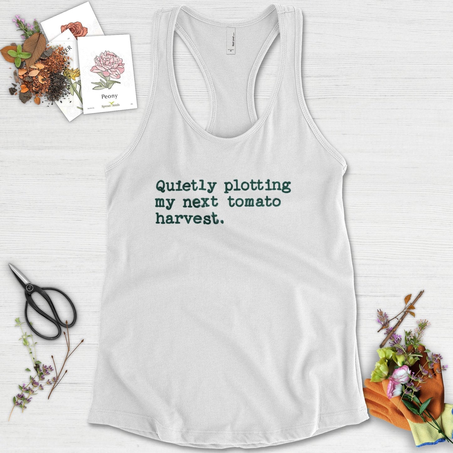 Quietly Plotting Tomato Harvest Racerback