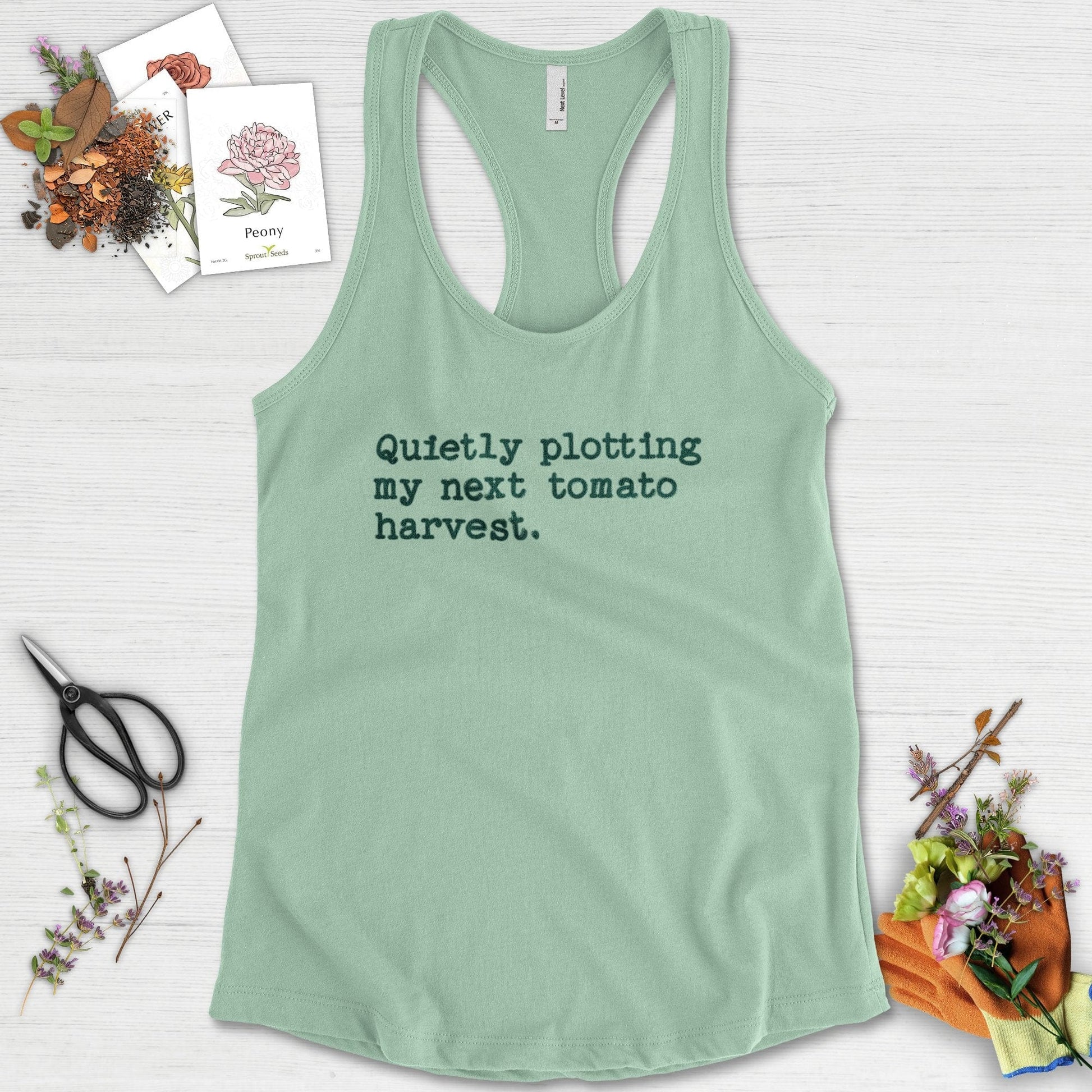 Quietly Plotting Tomato Harvest Racerback