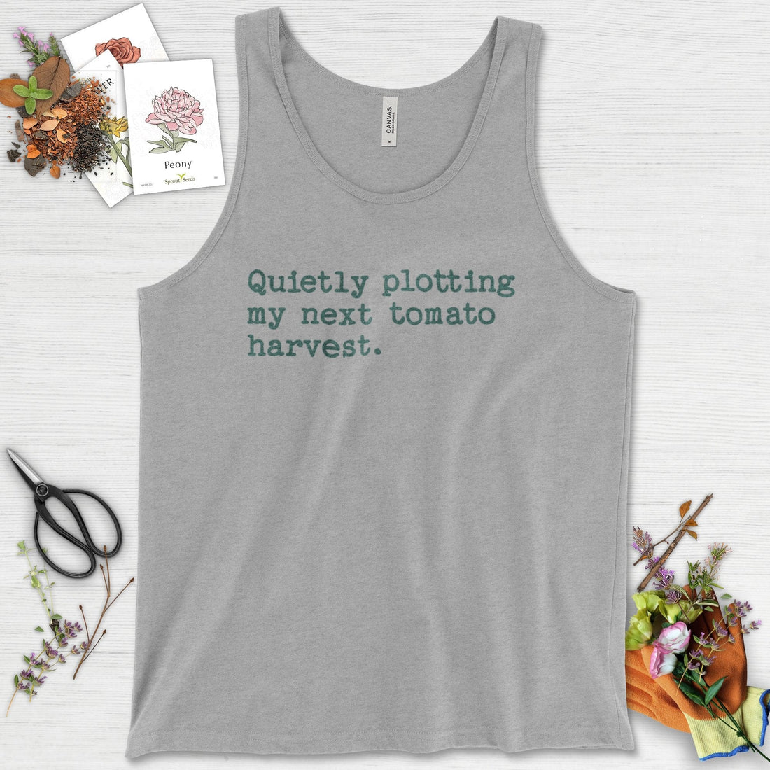Quietly Plotting Tomato Harvest Tank Top