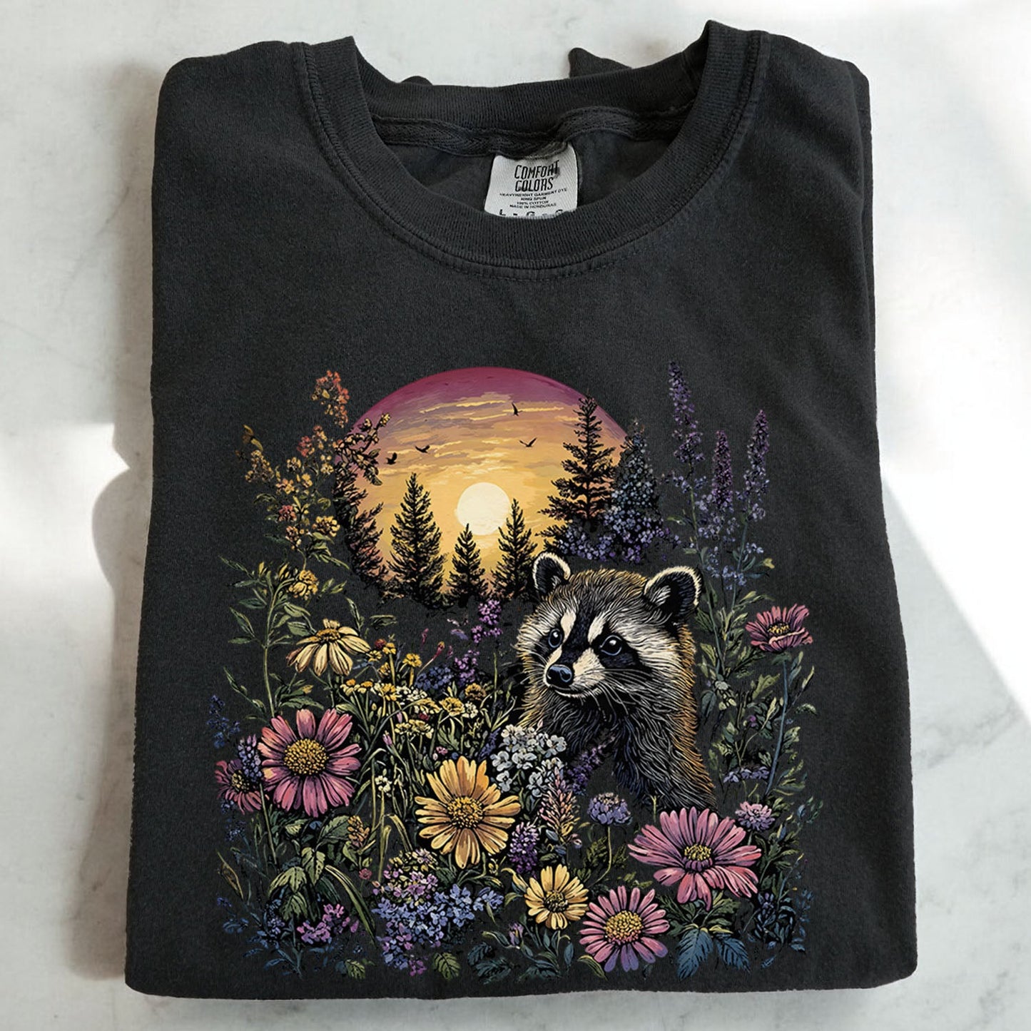 Raccoon Wildflower T-Shirt