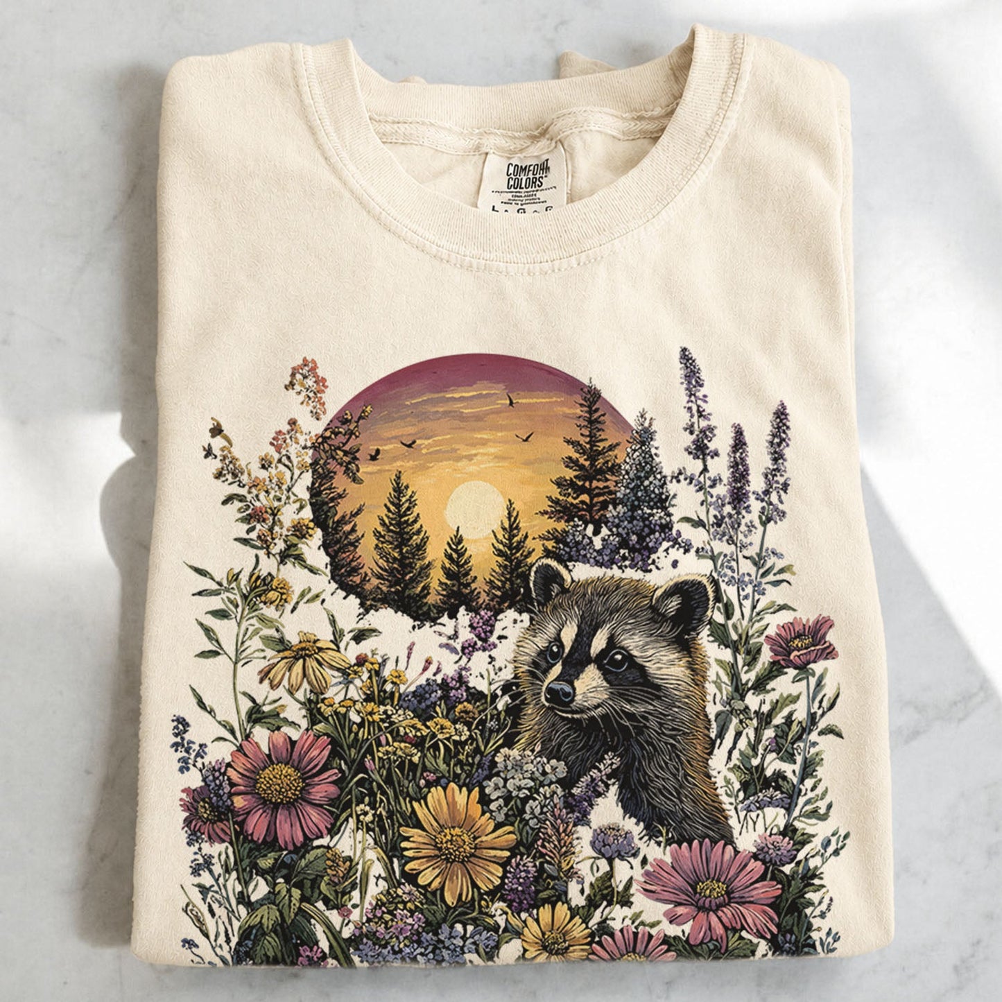Raccoon Wildflower T-Shirt