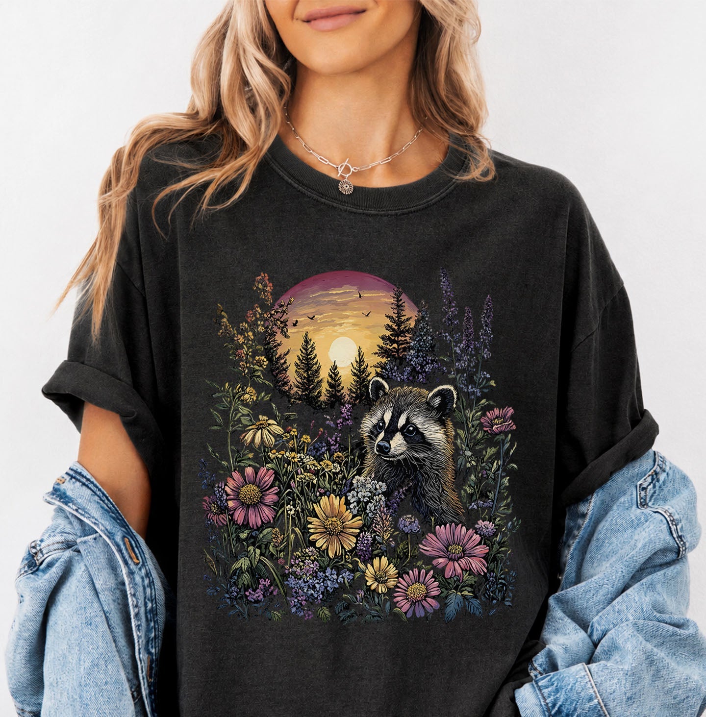 Raccoon Wildflower T-Shirt