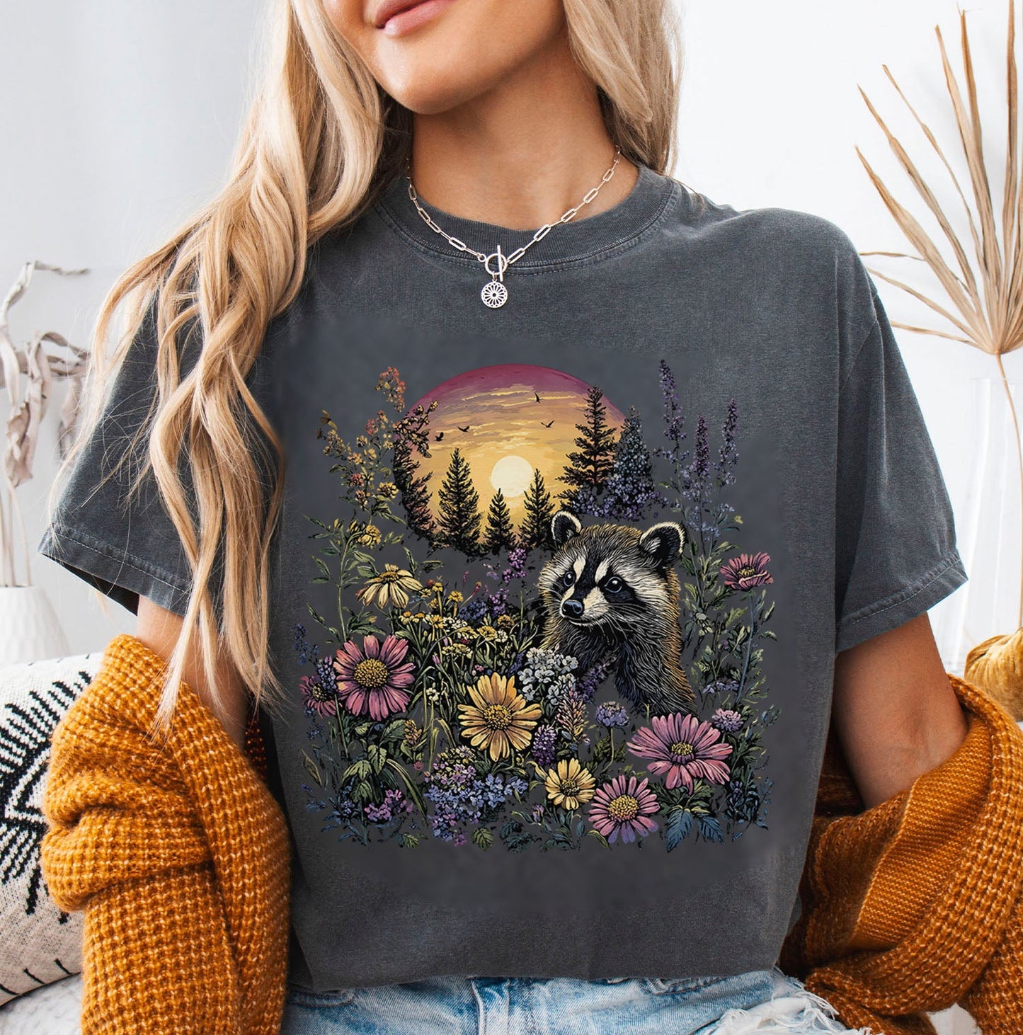 Raccoon Wildflower T-Shirt