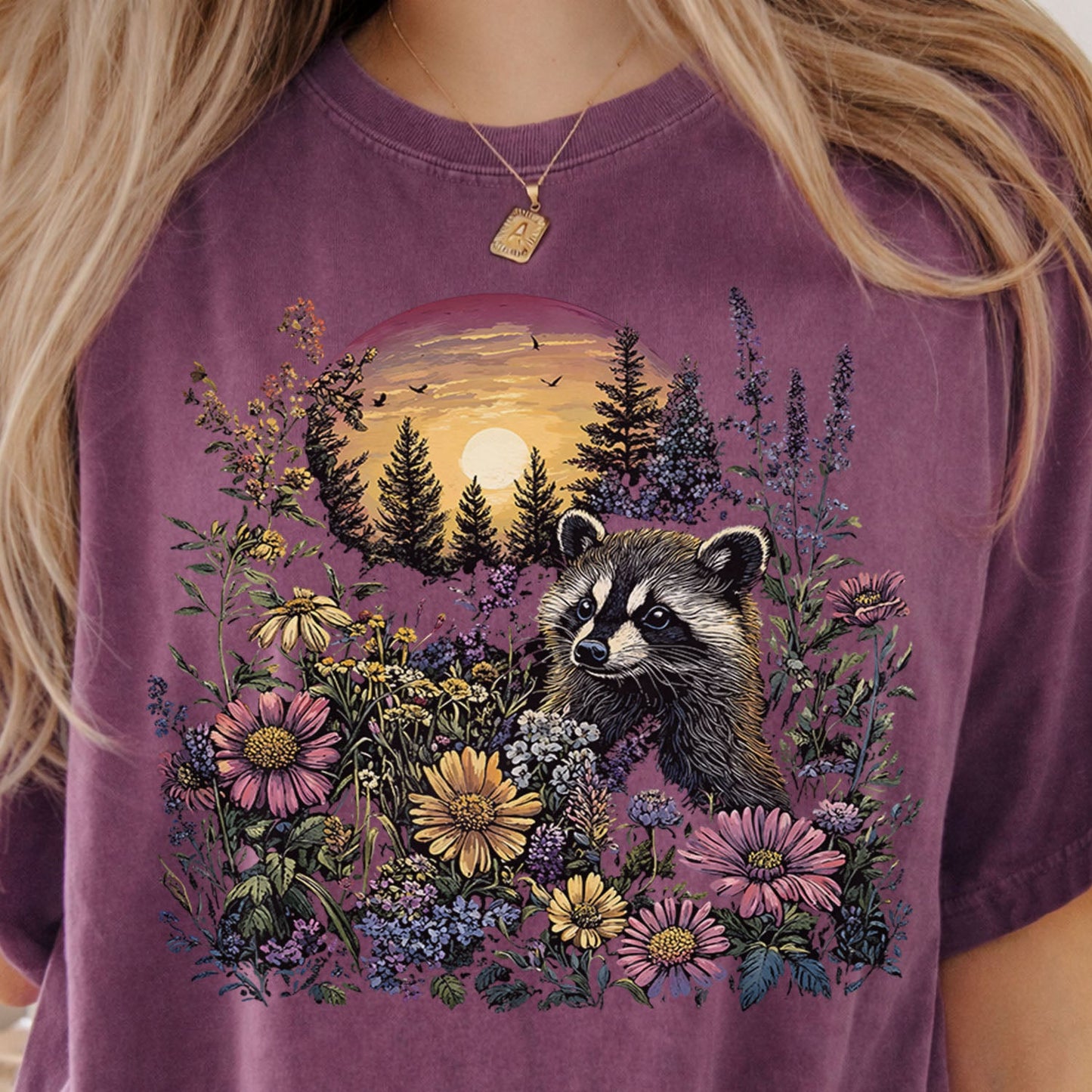 Raccoon Wildflower T-Shirt