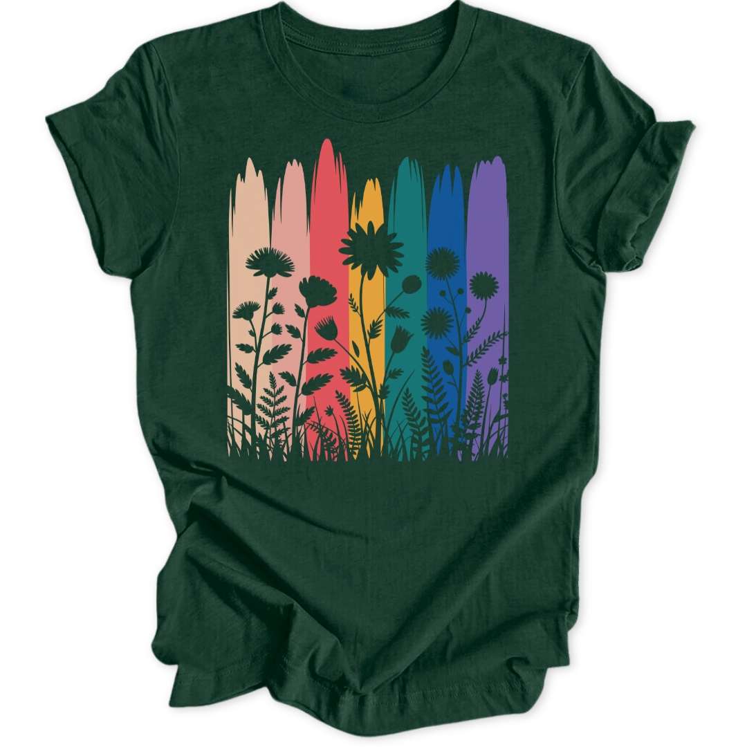 Rainbow Flowers Unisex T-Shirt