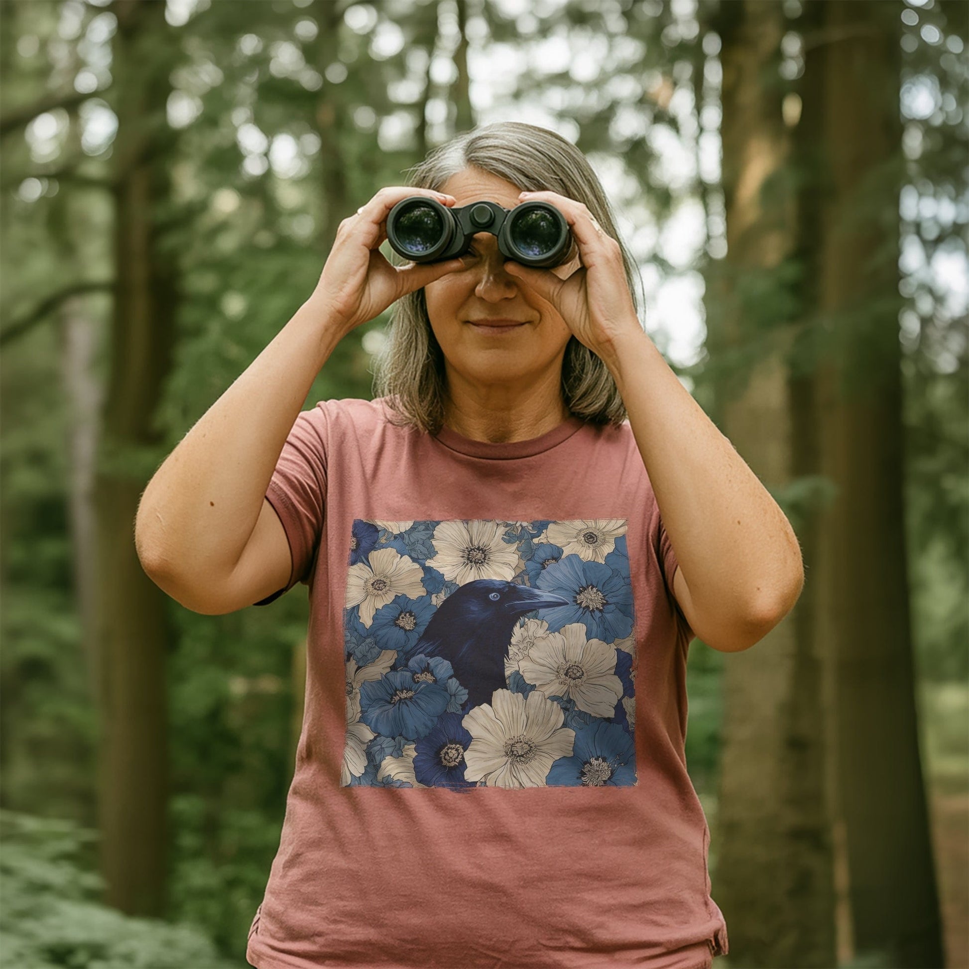 Raven In Flower Field T-shirt