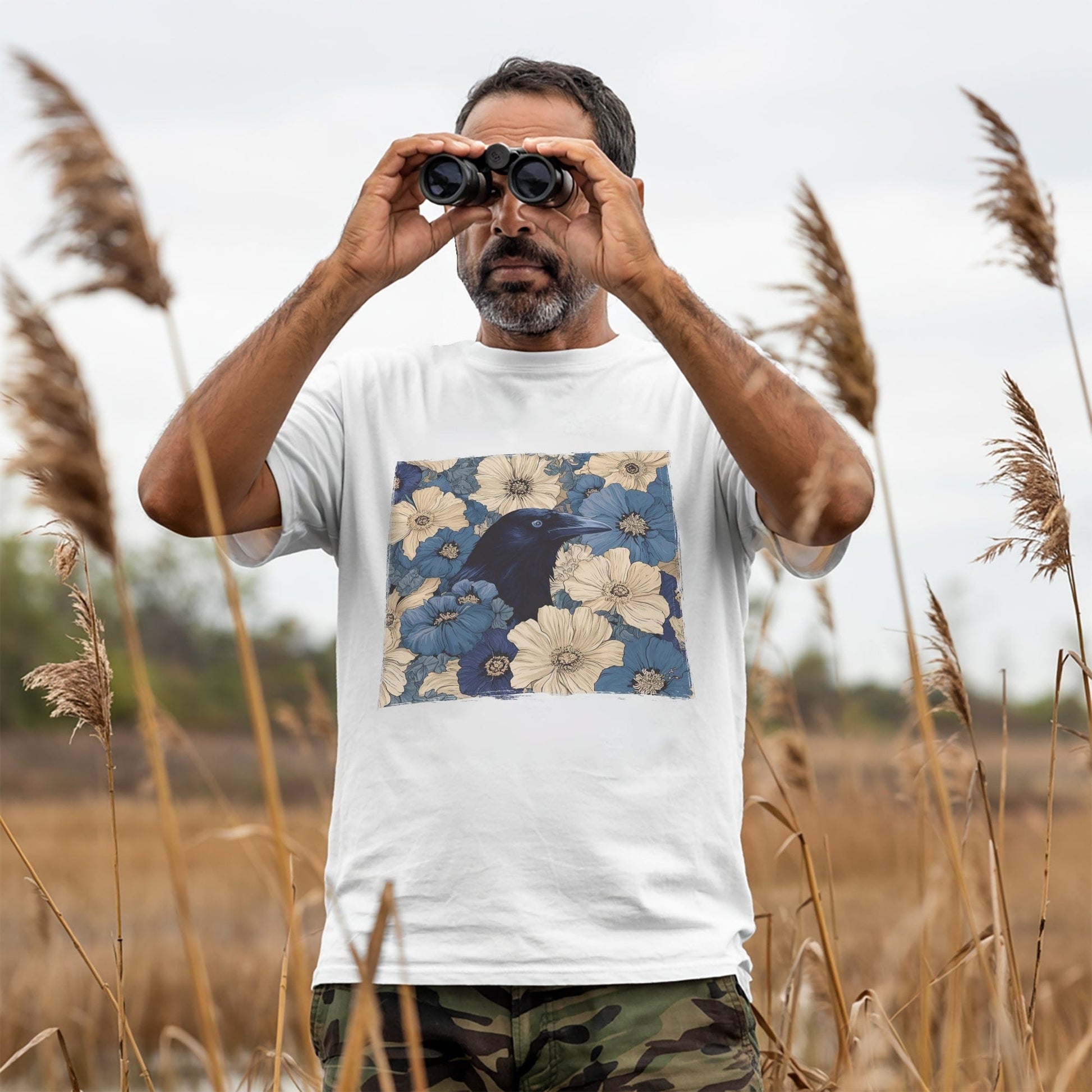 Raven In Flower Field T-shirt