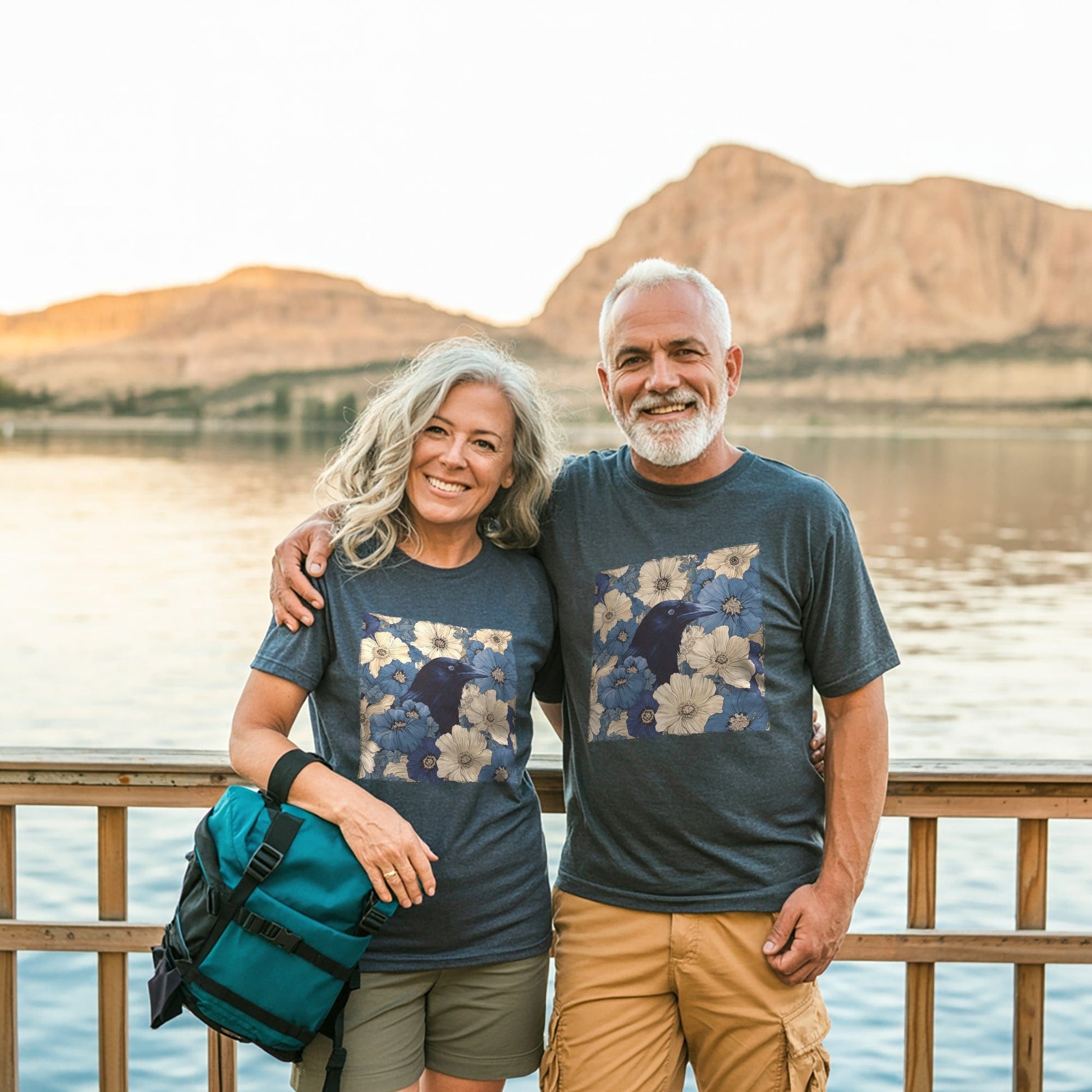 Raven In Flower Field T-shirt