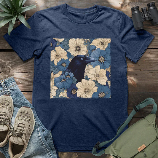 Raven In Flower Field T-shirt