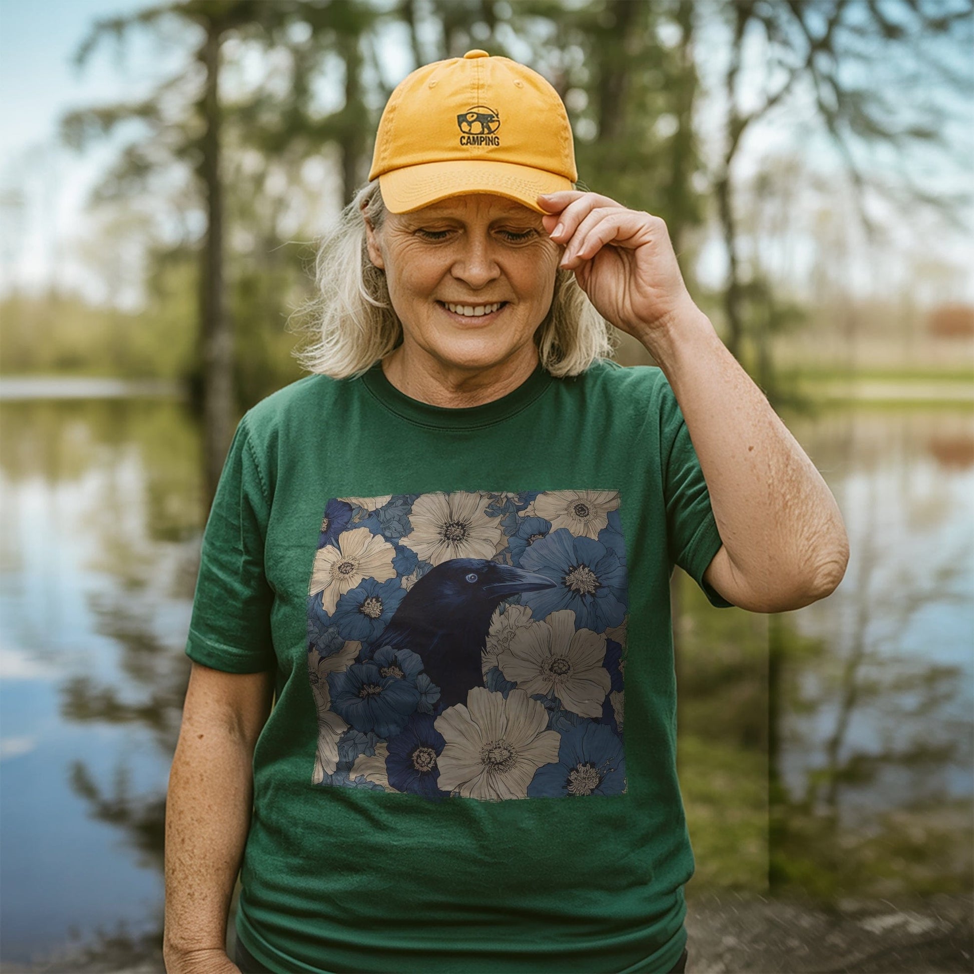 Raven In Flower Field T-shirt