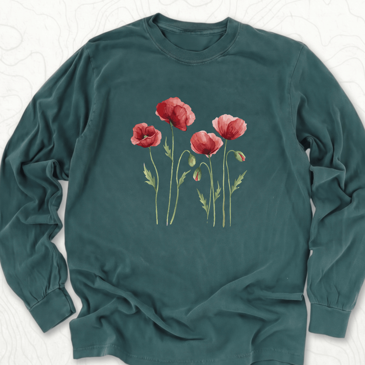 Red Poppies LS T-shirt