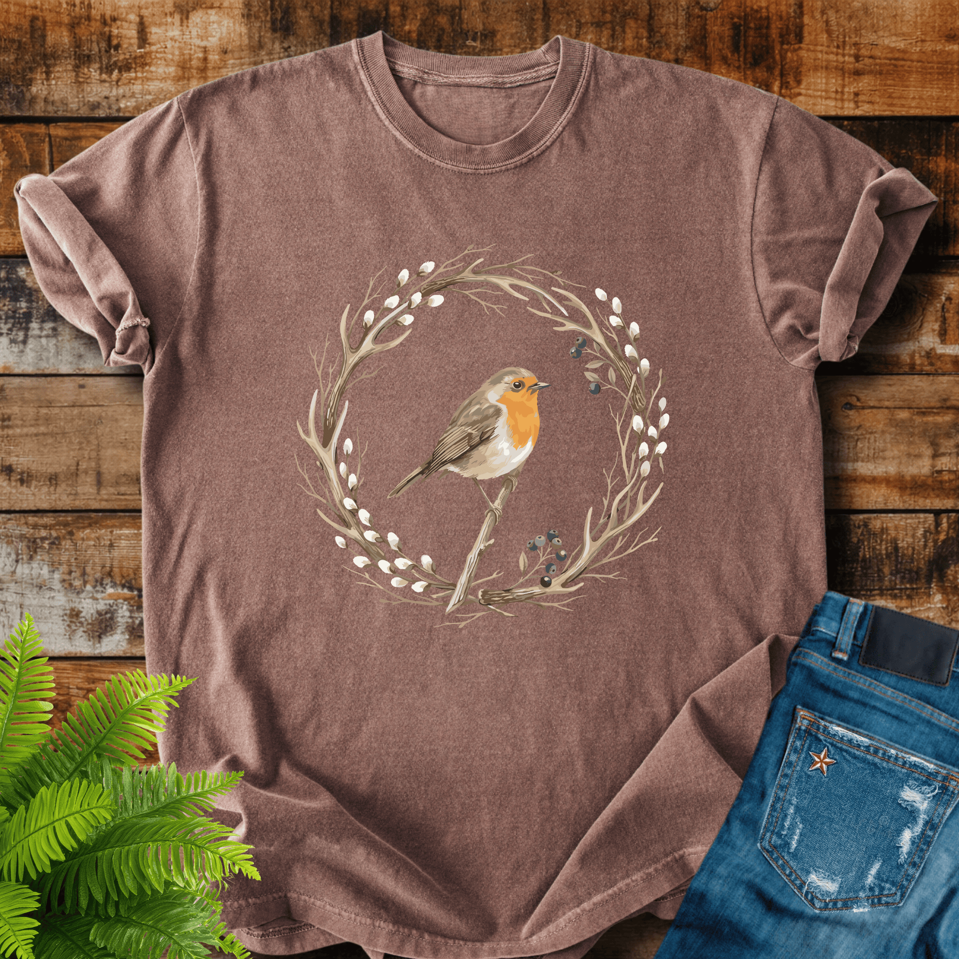 Robin Wreath T-shirt