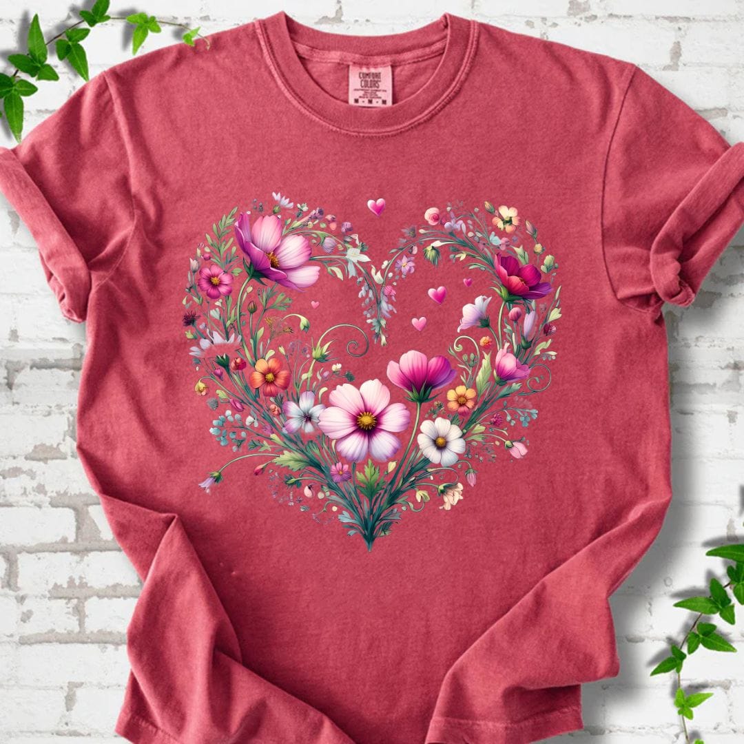 Rose Flowers Heart T-Shirt